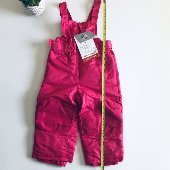 NWT Cat & Jack Baby Size 18 Months Heavyweight Snow Bibs Overalls Pink - Picture 7 of 11